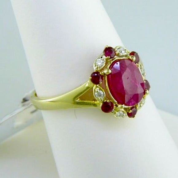 14k ruby and diamond ring - Picture 3 of 3